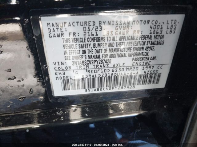 Photo 8 VIN: 3N1AB8CV2PY287428 - NISSAN SENTRA 