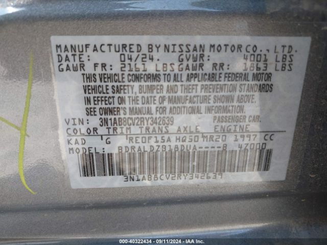 Photo 8 VIN: 3N1AB8CV2RY342639 - NISSAN SENTRA 