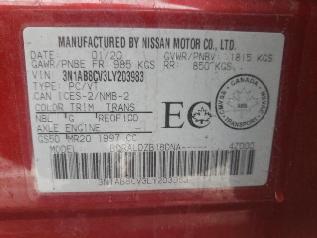 Photo 12 VIN: 3N1AB8CV3LY203983 - NISSAN SENTRA SV 