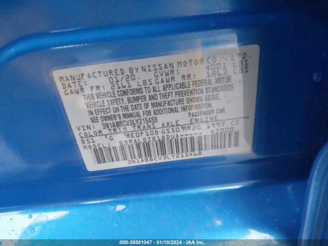 Photo 8 VIN: 3N1AB8CV3LY215468 - NISSAN SENTRA 