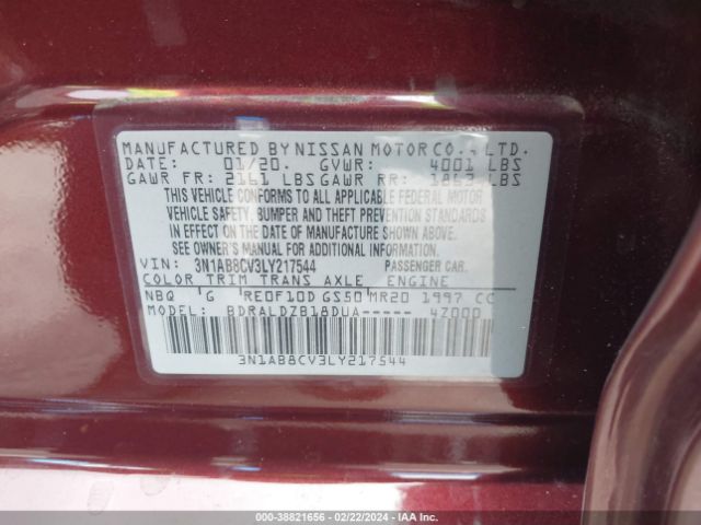 Photo 8 VIN: 3N1AB8CV3LY217544 - NISSAN SENTRA 