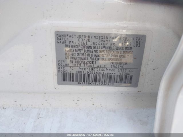 Photo 8 VIN: 3N1AB8CV3LY232433 - NISSAN SENTRA 