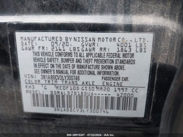 Photo 8 VIN: 3N1AB8CV3LY300746 - NISSAN SENTRA 