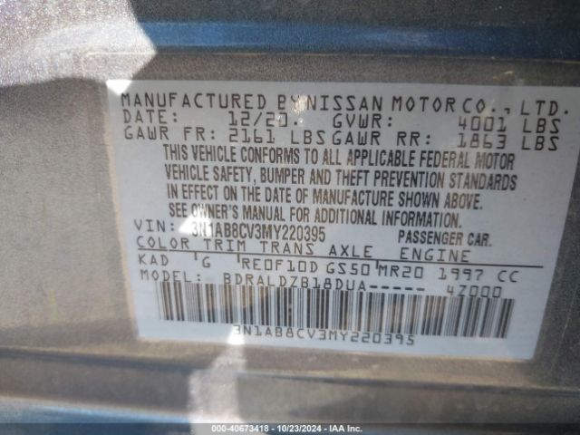 Photo 8 VIN: 3N1AB8CV3MY220395 - NISSAN SENTRA 