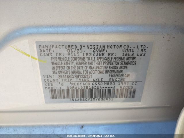 Photo 8 VIN: 3N1AB8CV3MY232451 - NISSAN SENTRA 