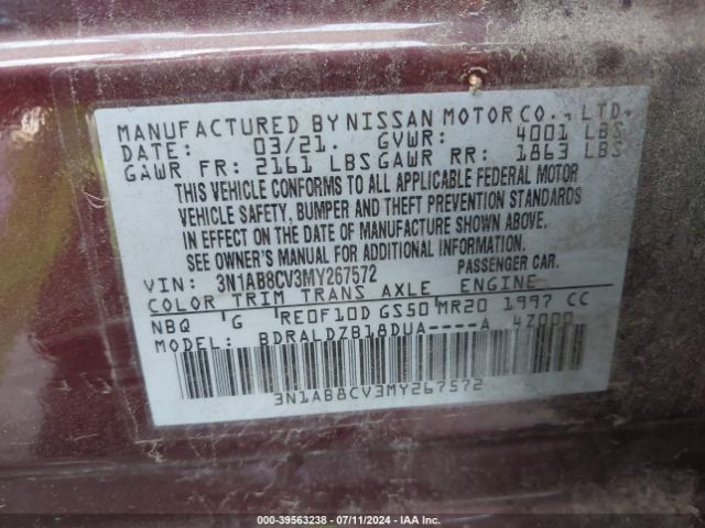 Photo 8 VIN: 3N1AB8CV3MY267572 - NISSAN SENTRA 