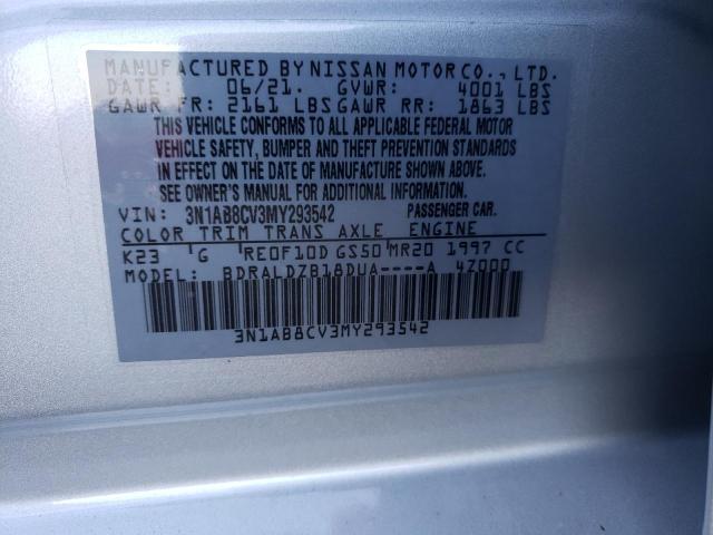 Photo 11 VIN: 3N1AB8CV3MY293542 - NISSAN SENTRA SV 