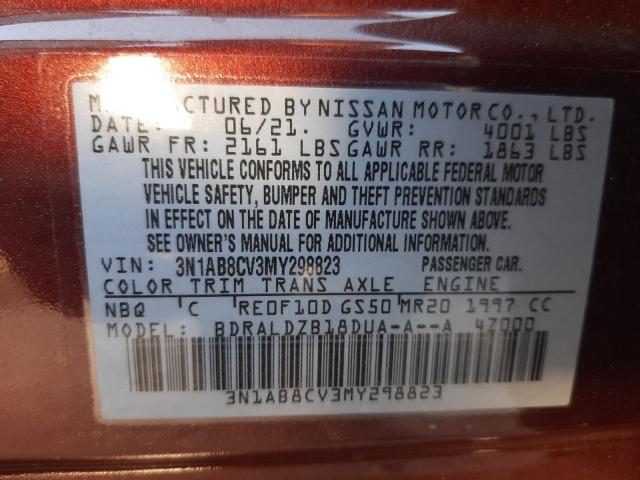 Photo 9 VIN: 3N1AB8CV3MY298823 - NISSAN SENTRA SV 