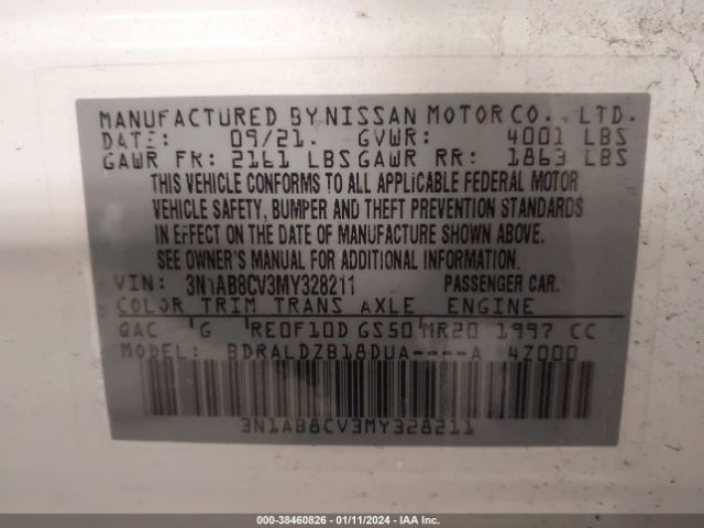 Photo 8 VIN: 3N1AB8CV3MY328211 - NISSAN SENTRA 