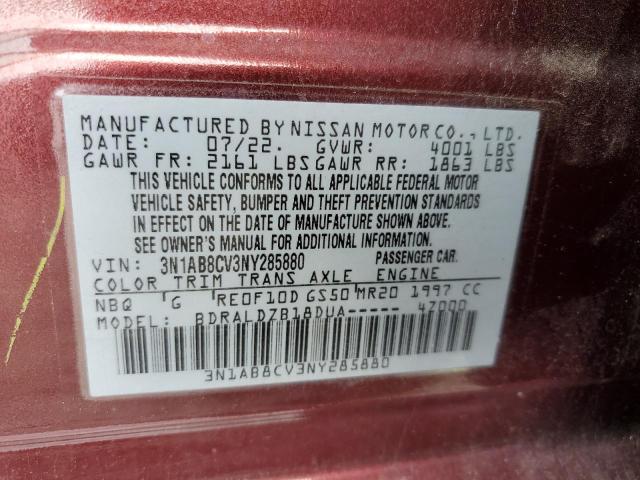 Photo 11 VIN: 3N1AB8CV3NY285880 - NISSAN SENTRA SV 