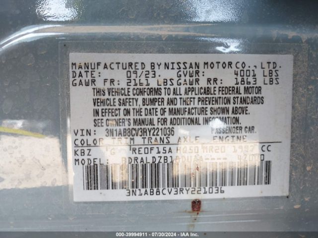 Photo 8 VIN: 3N1AB8CV3RY221036 - NISSAN SENTRA 