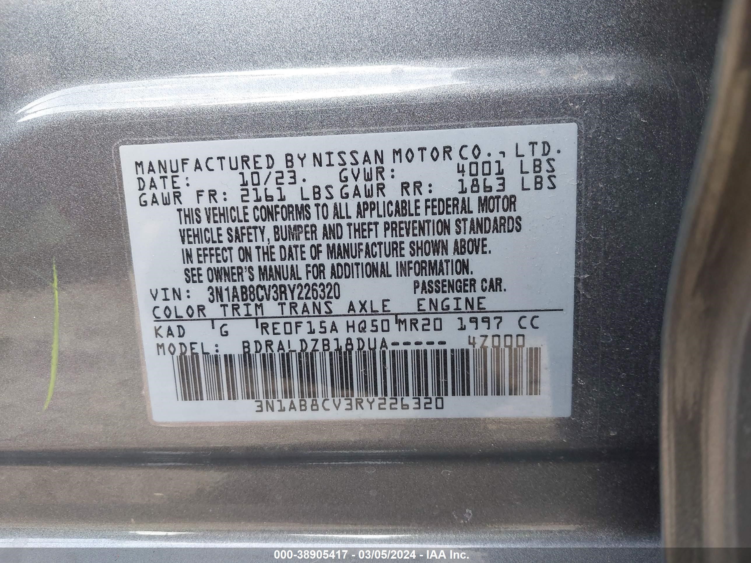 Photo 8 VIN: 3N1AB8CV3RY226320 - NISSAN SENTRA 