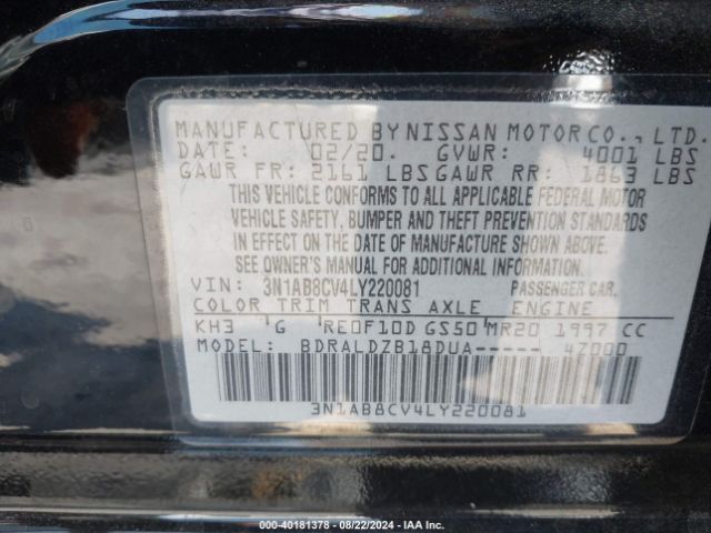 Photo 8 VIN: 3N1AB8CV4LY220081 - NISSAN SENTRA 