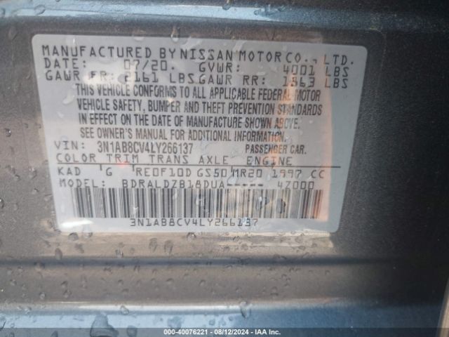 Photo 8 VIN: 3N1AB8CV4LY266137 - NISSAN SENTRA 