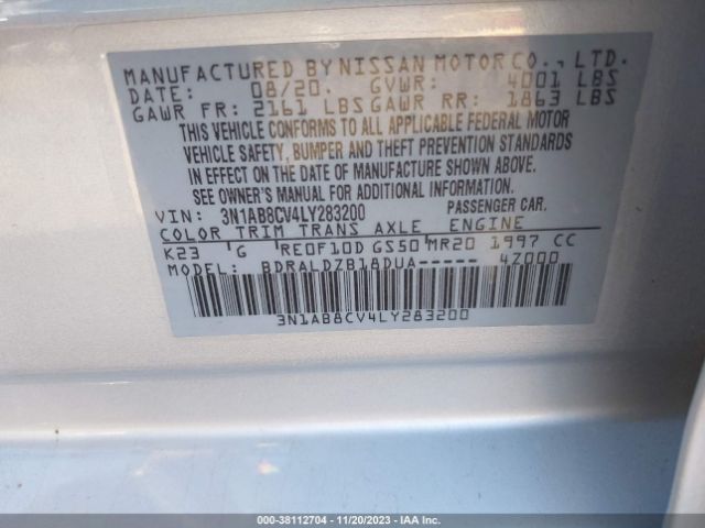 Photo 8 VIN: 3N1AB8CV4LY283200 - NISSAN SENTRA 