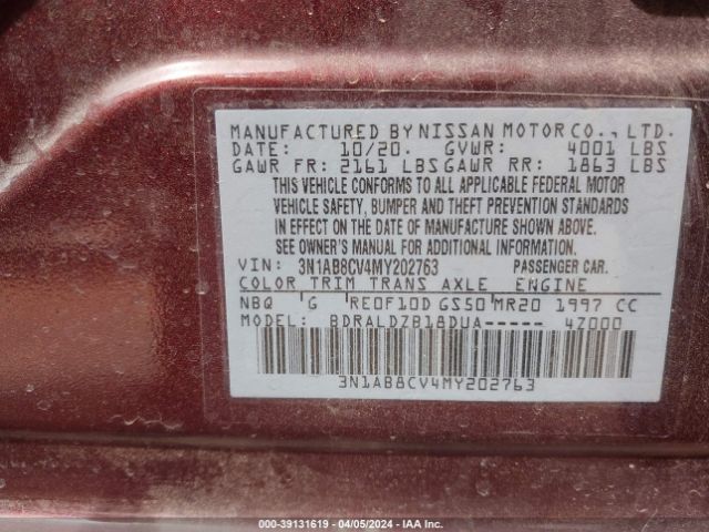 Photo 8 VIN: 3N1AB8CV4MY202763 - NISSAN SENTRA 