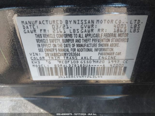 Photo 8 VIN: 3N1AB8CV4MY263644 - NISSAN SENTRA 