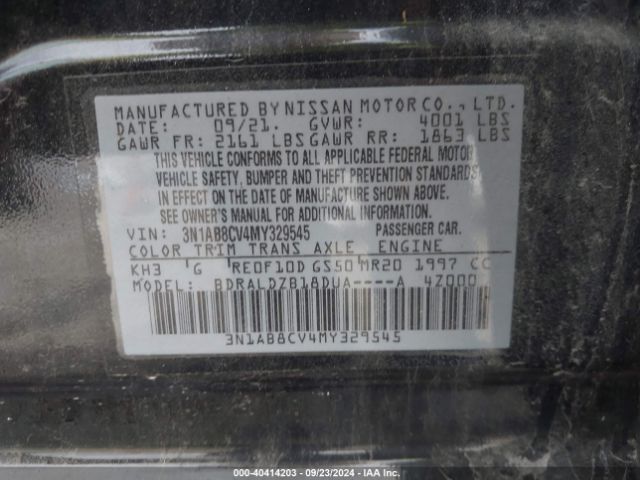 Photo 8 VIN: 3N1AB8CV4MY329545 - NISSAN SENTRA 