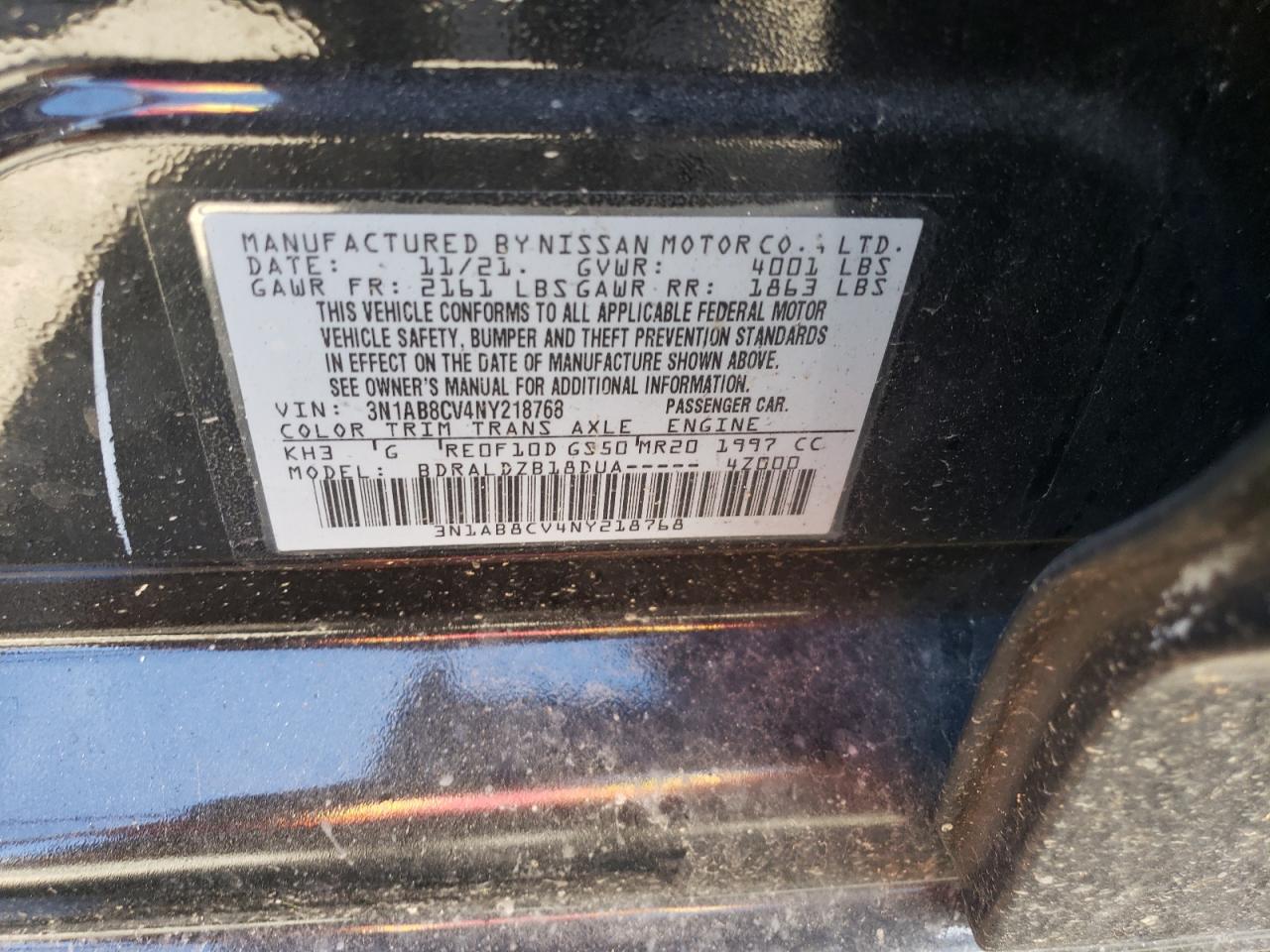 Photo 11 VIN: 3N1AB8CV4NY218768 - NISSAN SENTRA 