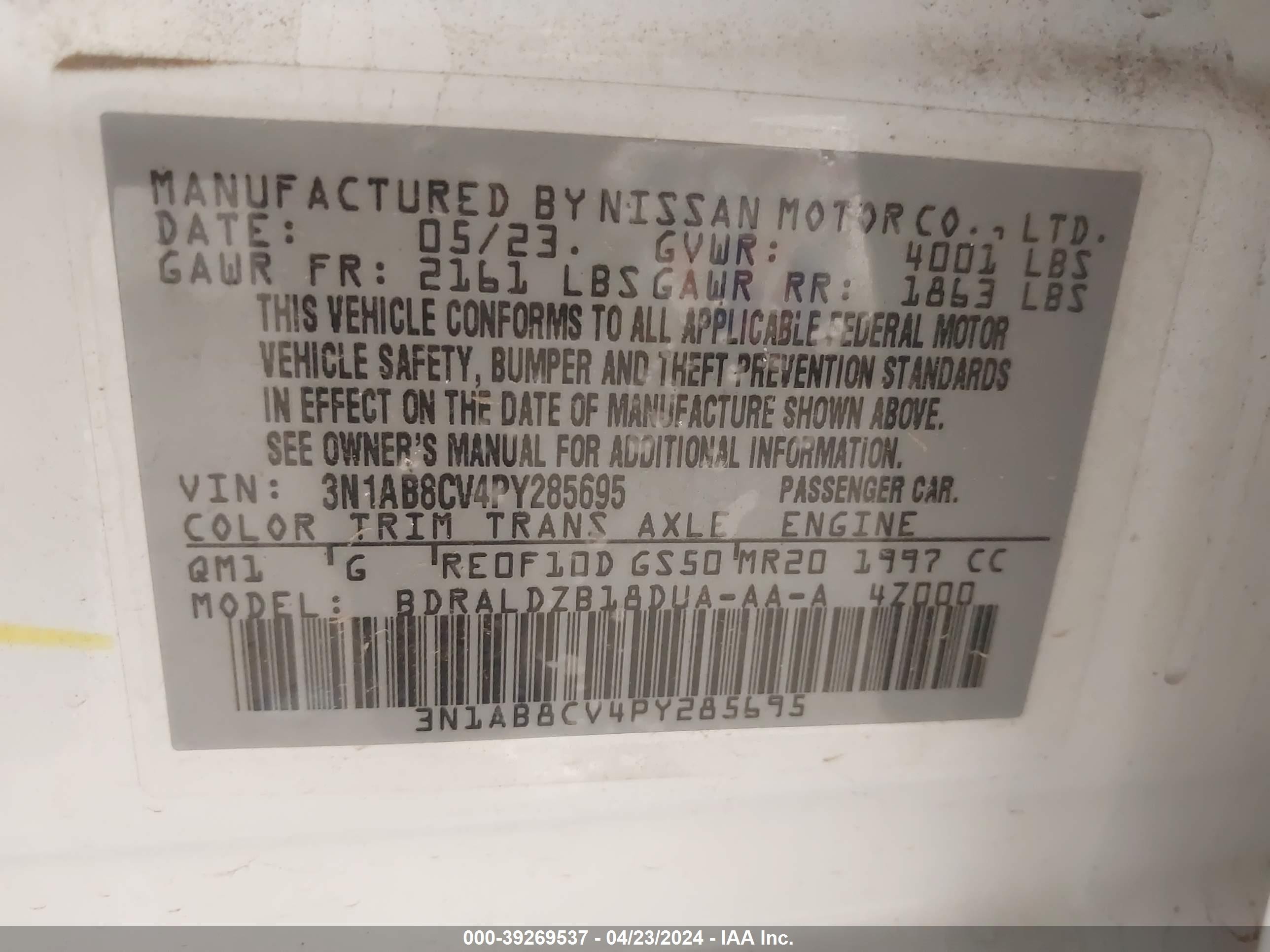 Photo 8 VIN: 3N1AB8CV4PY285695 - NISSAN SENTRA 