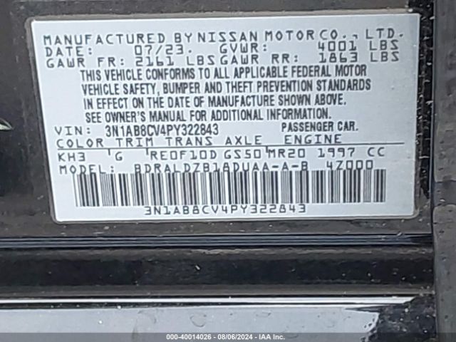 Photo 8 VIN: 3N1AB8CV4PY322843 - NISSAN SENTRA 