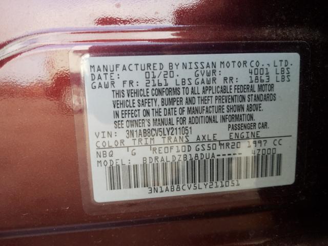 Photo 9 VIN: 3N1AB8CV5LY211051 - NISSAN SENTRA SV 