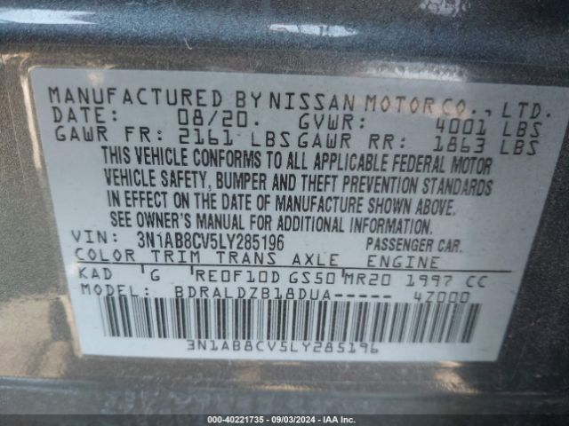 Photo 8 VIN: 3N1AB8CV5LY285196 - NISSAN SENTRA 