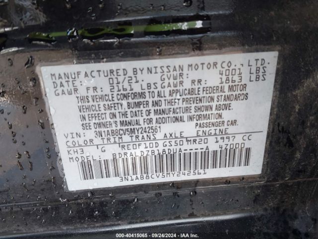 Photo 8 VIN: 3N1AB8CV5MY242561 - NISSAN SENTRA 