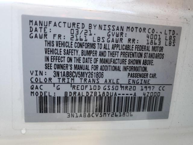 Photo 11 VIN: 3N1AB8CV5MY261806 - NISSAN SENTRA SV 