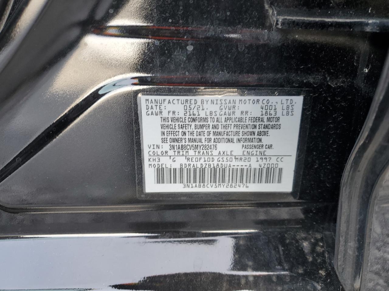 Photo 11 VIN: 3N1AB8CV5MY282476 - NISSAN SENTRA 