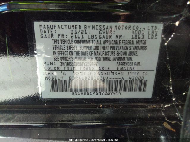 Photo 8 VIN: 3N1AB8CV5MY287497 - NISSAN SENTRA 