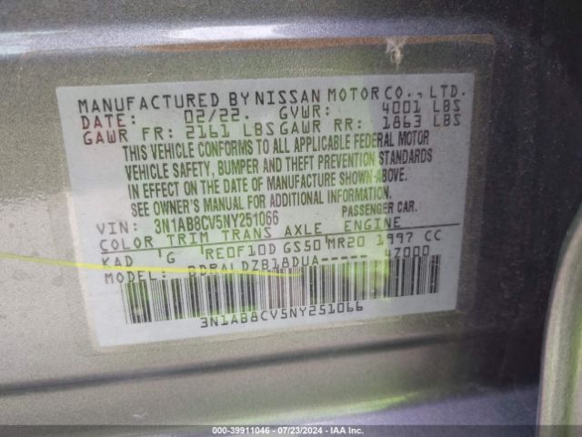 Photo 8 VIN: 3N1AB8CV5NY251066 - NISSAN SENTRA 