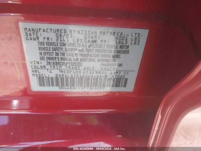 Photo 8 VIN: 3N1AB8CV5PY325203 - NISSAN SENTRA 