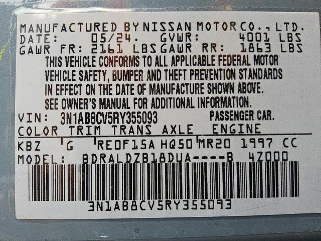 Photo 12 VIN: 3N1AB8CV5RY355093 - NISSAN SENTRA SV 