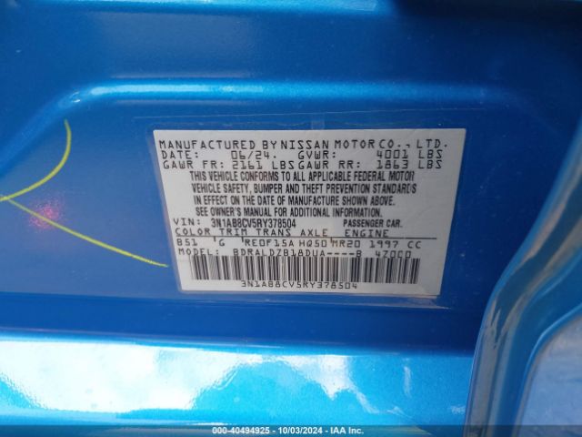 Photo 8 VIN: 3N1AB8CV5RY378504 - NISSAN SENTRA 