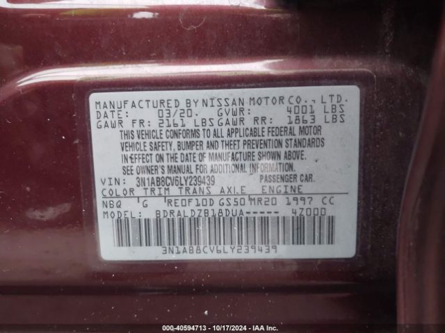 Photo 8 VIN: 3N1AB8CV6LY239439 - NISSAN SENTRA 