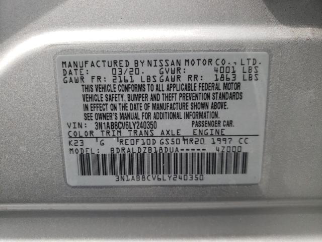 Photo 9 VIN: 3N1AB8CV6LY240350 - NISSAN SENTRA SV 