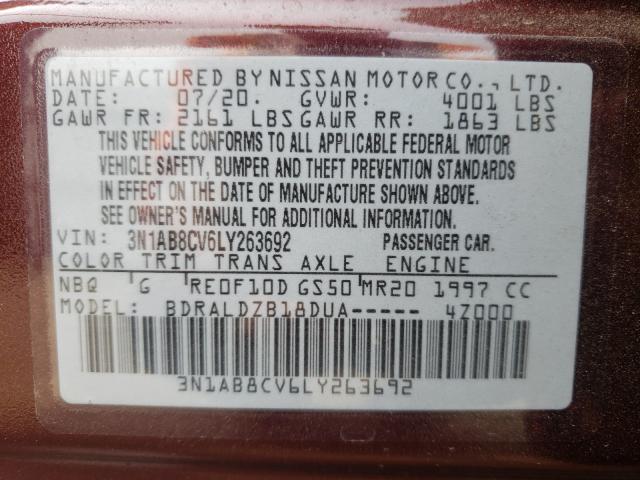 Photo 9 VIN: 3N1AB8CV6LY263692 - NISSAN SENTRA SV 