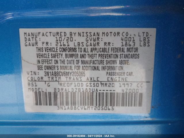 Photo 8 VIN: 3N1AB8CV6MY205065 - NISSAN SENTRA 