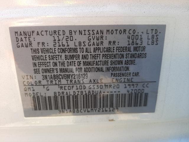 Photo 9 VIN: 3N1AB8CV6MY216129 - NISSAN SENTRA SV 