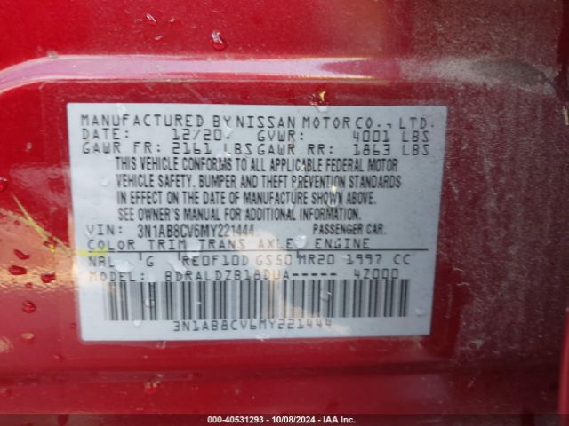 Photo 8 VIN: 3N1AB8CV6MY221444 - NISSAN SENTRA 