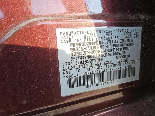 Photo 12 VIN: 3N1AB8CV6MY271065 - NISSAN SENTRA SV 