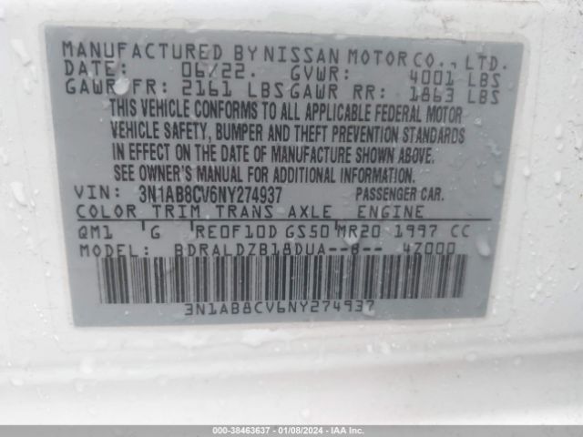 Photo 8 VIN: 3N1AB8CV6NY274937 - NISSAN SENTRA 