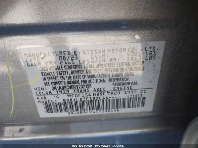 Photo 8 VIN: 3N1AB8CV6RY202156 - NISSAN SENTRA 