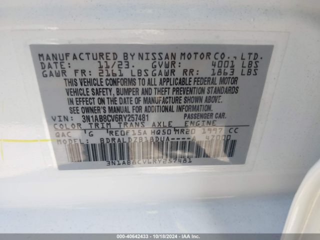 Photo 8 VIN: 3N1AB8CV6RY257481 - NISSAN SENTRA 