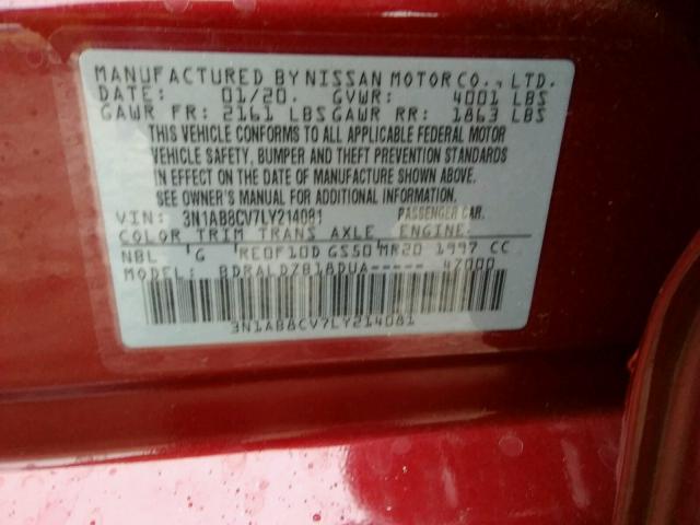 Photo 9 VIN: 3N1AB8CV7LY214081 - NISSAN SENTRA 