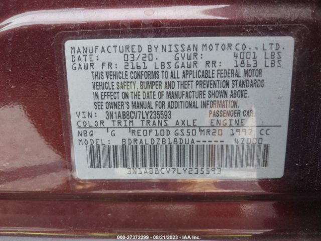 Photo 8 VIN: 3N1AB8CV7LY235593 - NISSAN SENTRA 