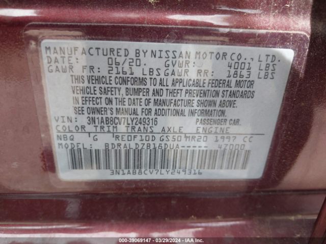 Photo 8 VIN: 3N1AB8CV7LY249316 - NISSAN SENTRA 