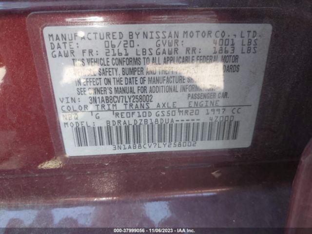 Photo 8 VIN: 3N1AB8CV7LY258002 - NISSAN SENTRA 