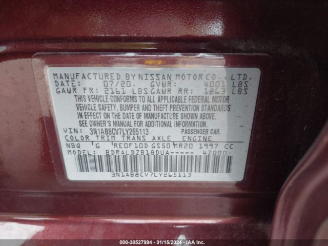 Photo 8 VIN: 3N1AB8CV7LY265113 - NISSAN SENTRA 